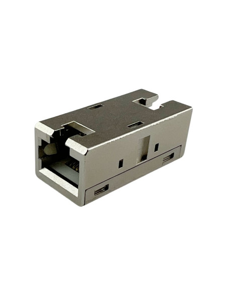 Accoppiatore RJ45 Cat6A 8P8C Femmina/ Femmina 10G STP Silver