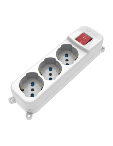 Multipresa 3 Posti Italiana Bipasso / Schuko con spina 16A angolata