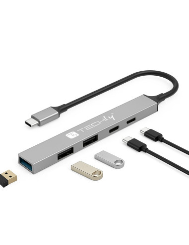 Hub USB 3.2 a 5 porte USB-A/USB-C&trade Slim in Metallo