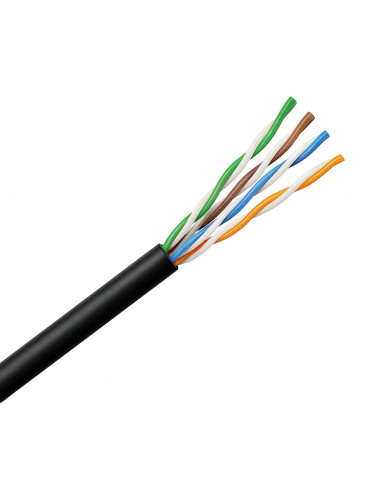 Cavo Cat. 5E Rigido U/UTP PE in Matassa 300m Nero