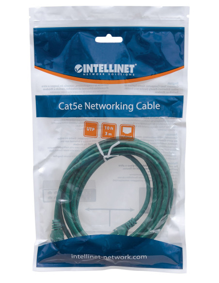 Cavo di rete Patch in Rame Cat. 5e Verde UTP 3 m