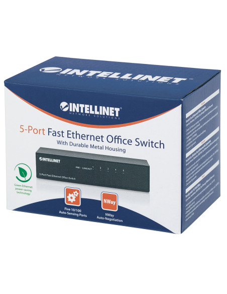 Switch Hub ethernet 10/100Mbps 5 porte desktop in metallo