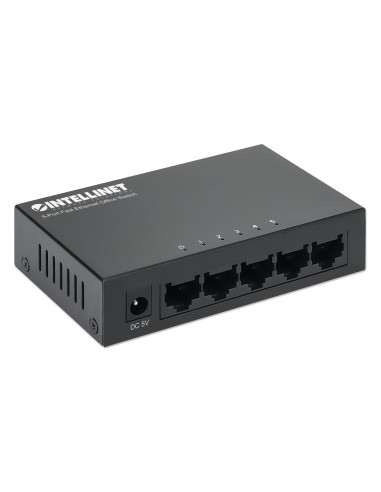 Switch Hub ethernet 10/100Mbps 5 porte desktop in metallo
