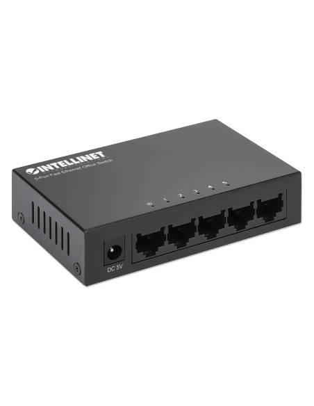 Switch Hub ethernet 10/100Mbps 5 porte desktop in metallo