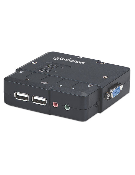 KVM Switch 2 Porte USB/Audio Nero