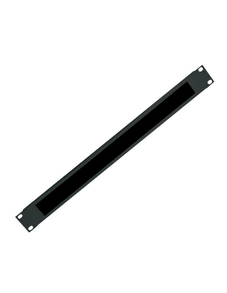 Pannello Passacavi 1U Forato con Spazzola Nero