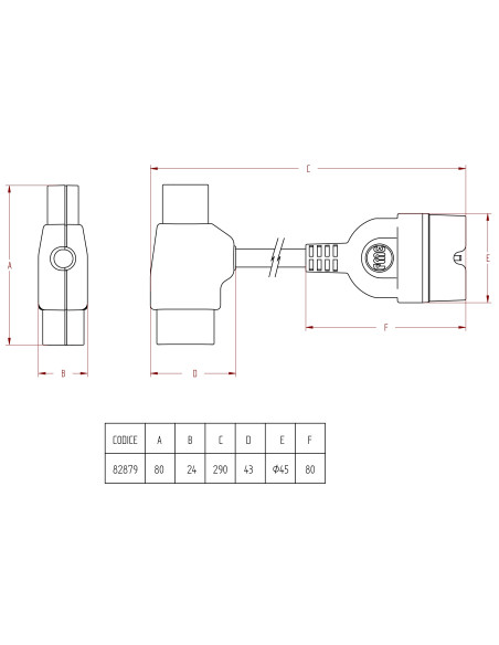 Cavo Adattatore PC con Spina / Presa IEC e P30