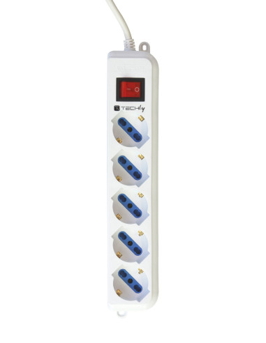 Multipresa 5 Posti Italiana Bipasso / Schuko Spina Angolata