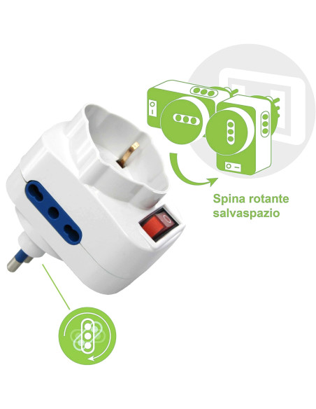 Adattatore con Spina 16A Rotante