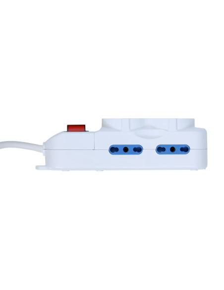 Multipresa 4 Posti Italiana Bipasso / 2 Schuko con Interruttore