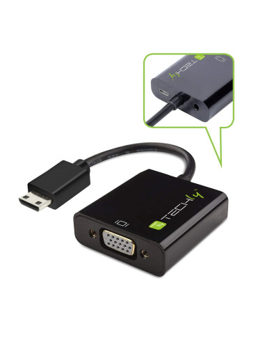 Cavo Convertitore Adattatore da HDMI&trade mini C a VGA con Micro USB e Audio