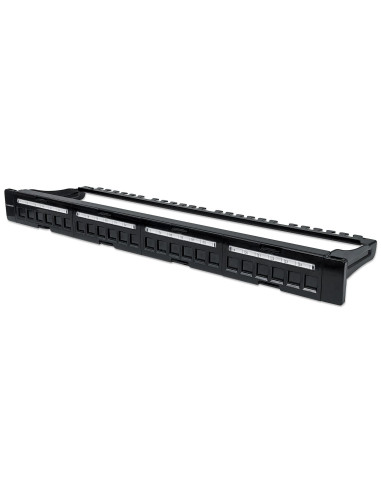Pannello Patch Modulare 24 Porte Slim 1U Nero
