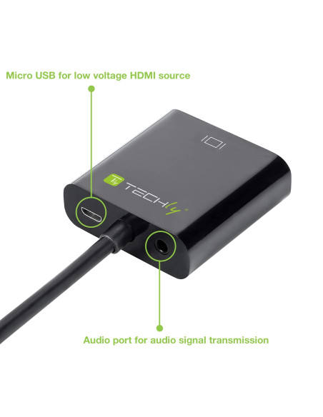 Cavo Convertitore Adattatore da HDMI&trade a VGA con Micro USB e Audio