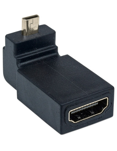 Adattatore HDMI A Femmina / Micro D Maschio Angolato Nero
