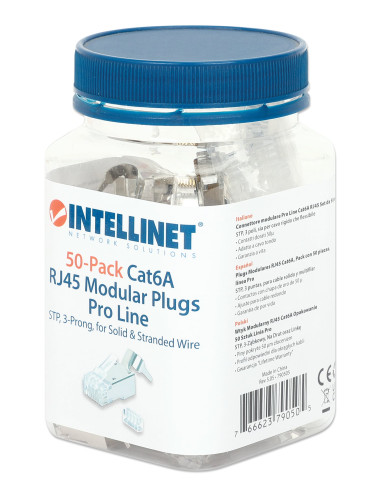 Confezione 50 Plug RJ45 STP per Cavo Rigido Flessibile Cat.6A STP