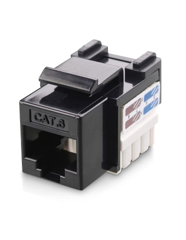 Frutto Keystone RJ45 Cat.6 UTP IDC 90&deg Nero