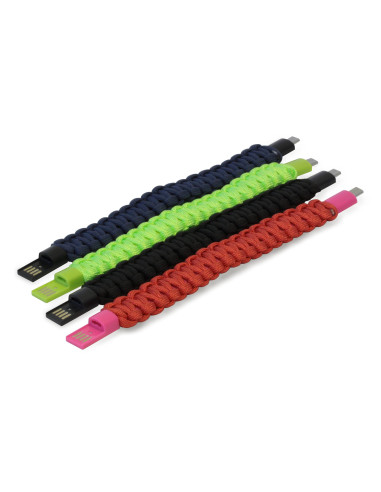 Bracciale Paracord con Micro USB Verde