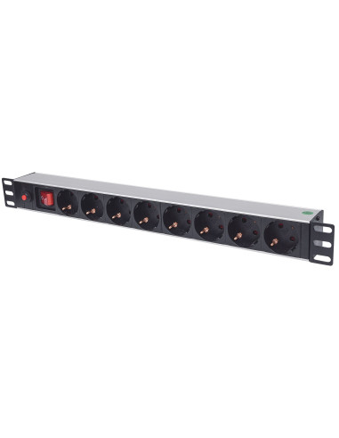 Multipresa per Rack 19'' 8 posti Spina Schuko Angolata 1U