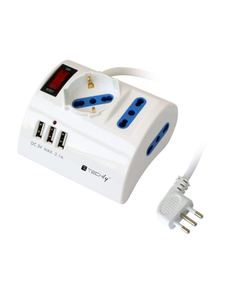 Multipresa da Tavolo 3 Posti con Porte USB
