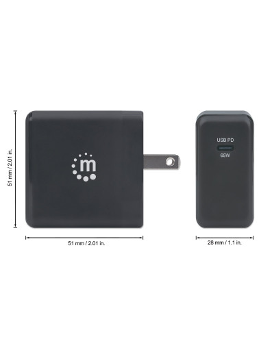 Caricatore da Muro da Viaggio Power Delivery GaN Tech 65W
