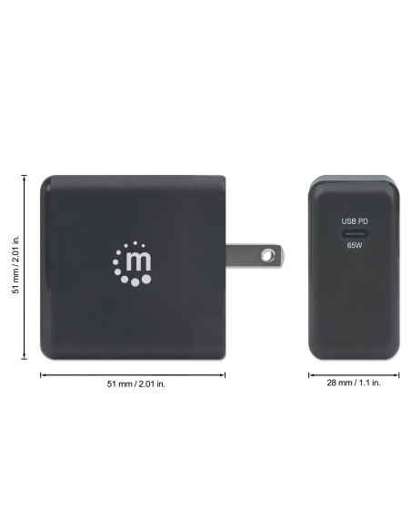 Caricatore da Muro da Viaggio Power Delivery GaN Tech 65W