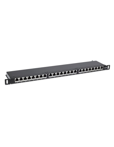 Pannello Patch 24 Posti 19'' 0.5U Cat6a Schermato Nero