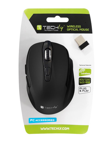 Mouse Ottico Wireless 1600 Dpi Blister Nero