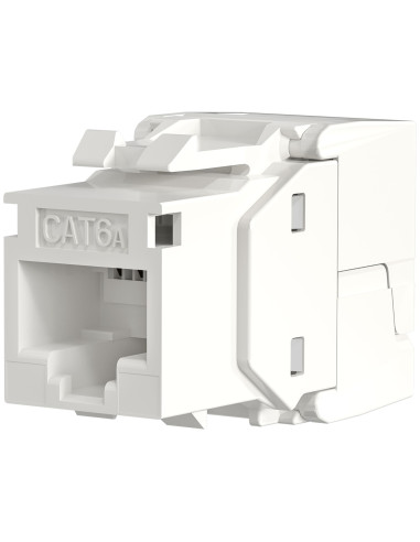 Frutto Keystone Cat.6A UTP Bianco con tappo antipolvere