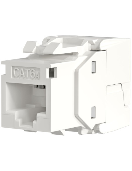 Frutto Keystone Cat.6A UTP Bianco con tappo antipolvere
