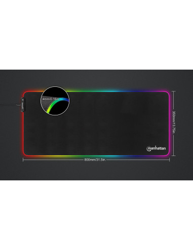 Tappetino Mouse Gaming XXL Illuminazione LED Effetti Luce RGB