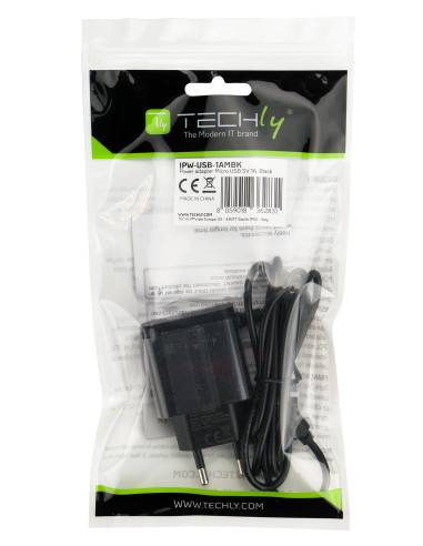 Caricabatterie Alimentatore Micro USB 5V 1A per Smartphone Tablet Nero