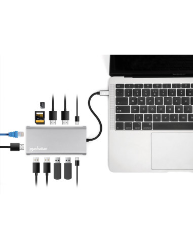 Docking Station USB-C&trade PD 12-in-1 5 Porte USB SD e MicroSD HDMI con MST 4K
