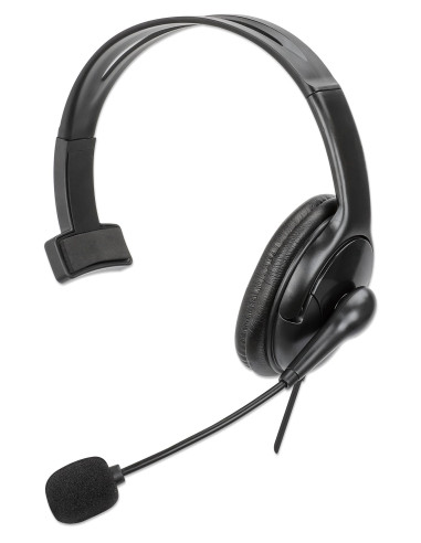 Cuffia Mono USB con Microfono Reversibile Cavo 2m