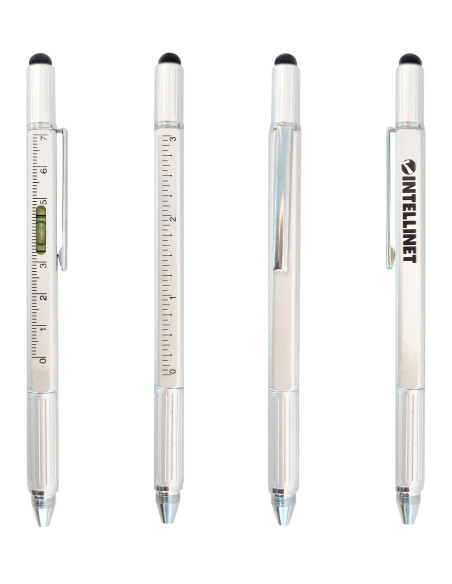 Penna a Sfera Multifunzione 5 in 1 con Cacciavite Bolla e Righello