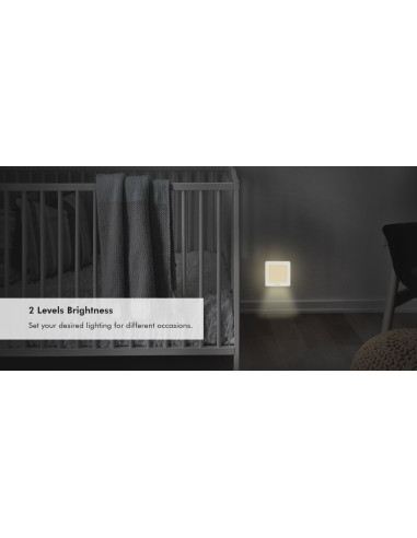Luce Notturna LED Quadrata con Sensore Crepuscolare Bianco Caldo