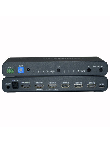 Switch Matrix HDMI 4x2 8K con Estrattore Audio Esterno