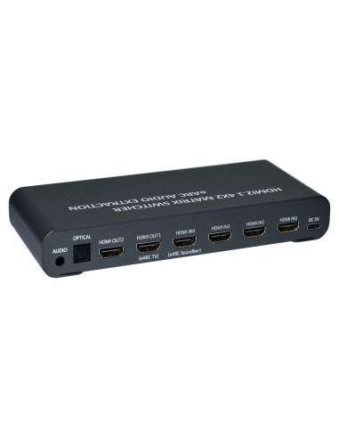 Switch Matrix HDMI 4x2 8K con Estrattore Audio Esterno