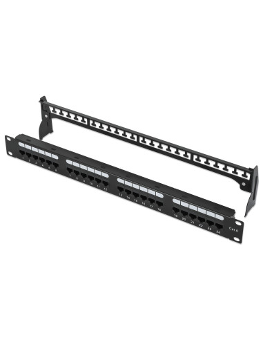 Pannello Patch UTP 24 Posti RJ45 Cat.6 con Barra Gestione Cavi
