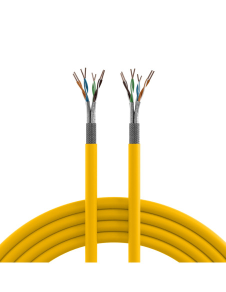 Matassa S/FTP Cavo Cat.8.2 Rame 2000MHz Dca 100m Rigido LSZH Giallo
