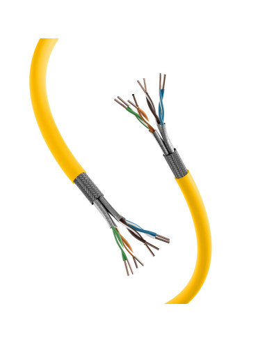Matassa S/FTP Cavo Cat.8.2 Rame 2000MHz Dca 100m Rigido LSZH Giallo