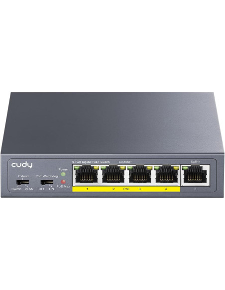 Switch Gigabit PoE+ a 5 porte