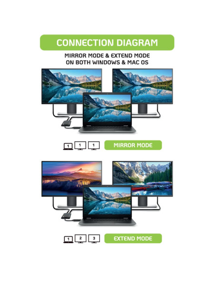 Adattatore USB-C&trade e USB-A a Doppio Monitor HDMI