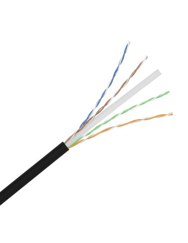 Cavo Cat. 6A Rigido U/UTP PE in Matassa 200 m Nero
