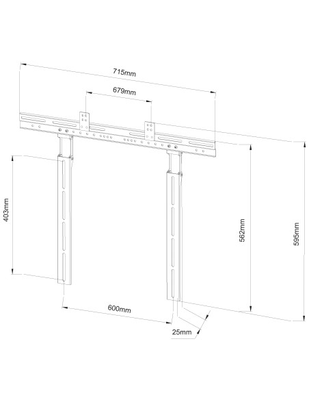 Supporto Soundbar da 10kg per TV o Staffa TV Nero