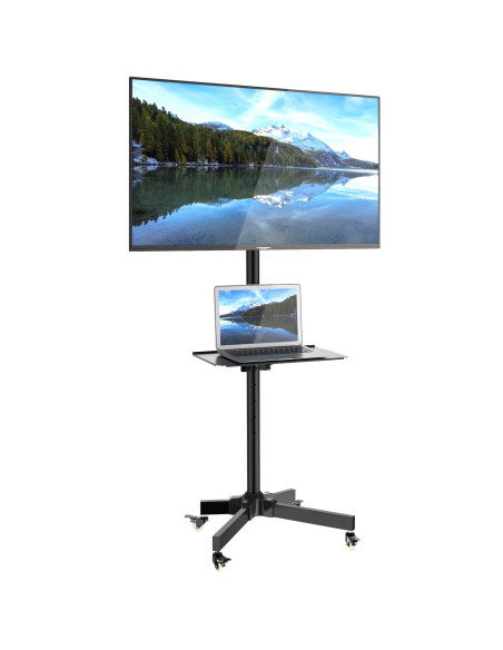 Supporto a Pavimento con Mensola Trolley TV LCD/LED/Plasma 23''-55''