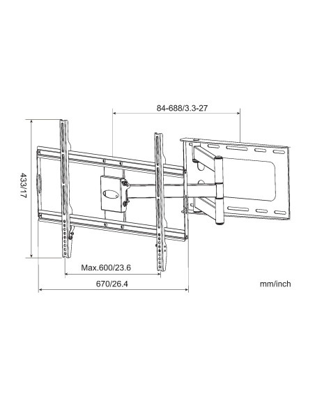 Supporto a Muro Slim per TV LED LCD 32-70'' Nero