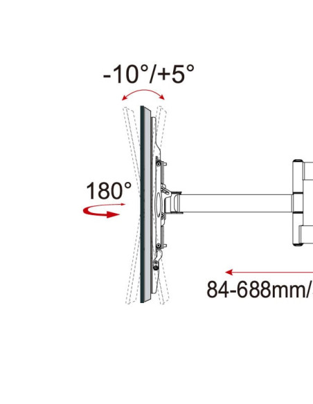 Supporto a Muro Slim per TV LED LCD 32-70'' Nero