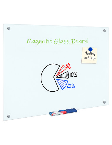 Lavagna Magnetica in Vetro Bianco 60x90 cm