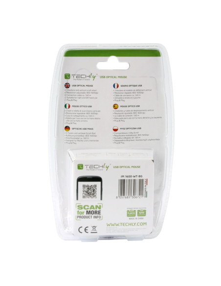 Mouse Ottico USB 1600 Dpi Nero/Verde