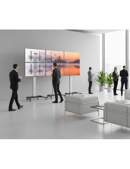 Supporto a Pavimento per 2 TV LCD/LED 32-60'' per Video Wall